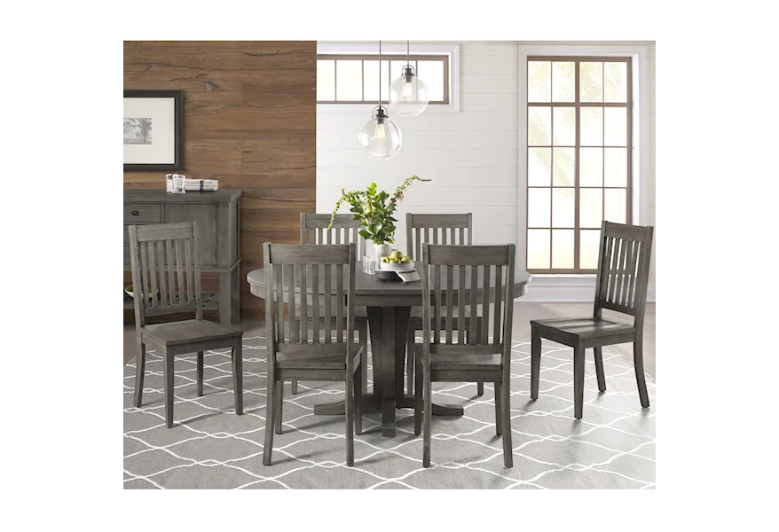 Huron Pedestal Table and Chair Set by AAmerica at Esprit Decor Home Furnishings